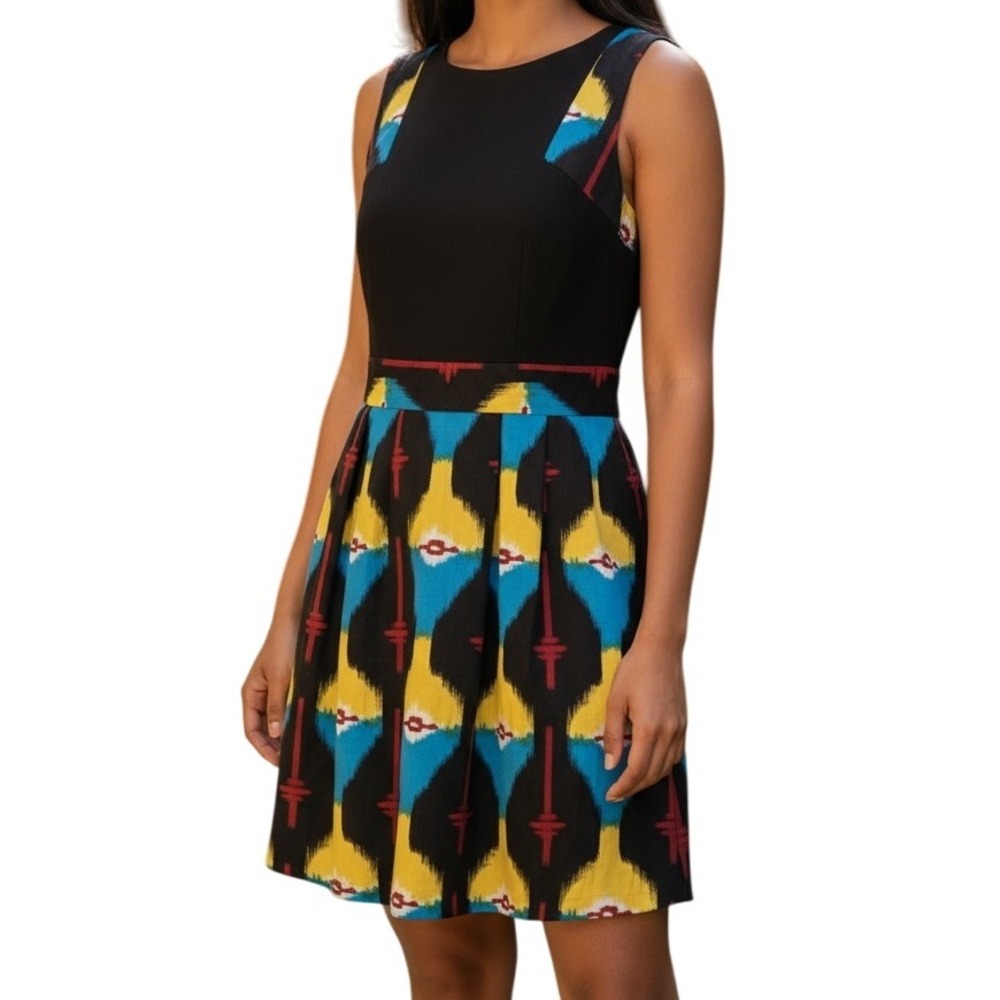 URBAN OUTFITTERS STARING AT STARS Aztec Ikat Print Dress Linen Blend EUC  Size 6